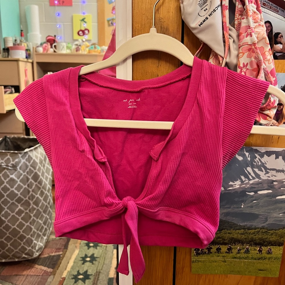 urban tie front crop top